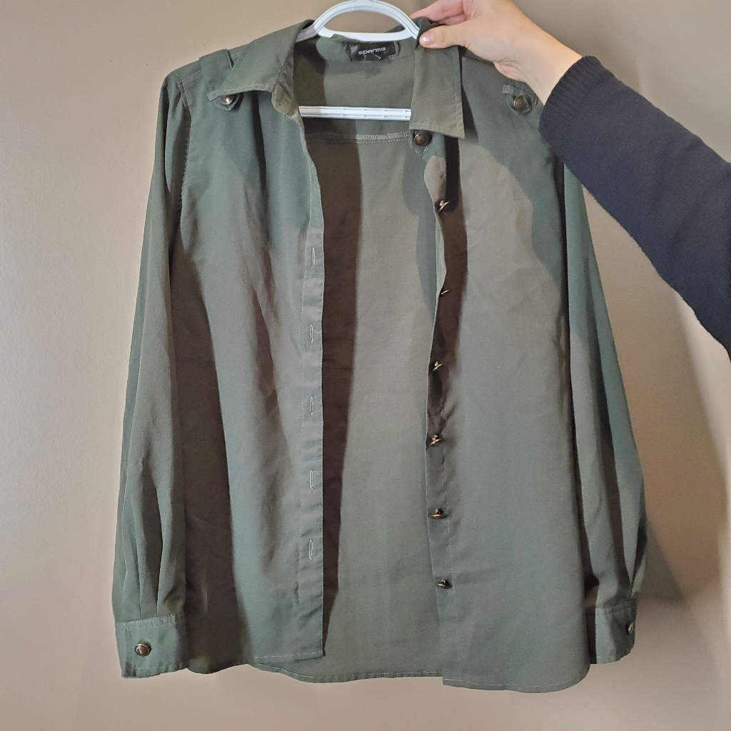 Army Green Button-Down